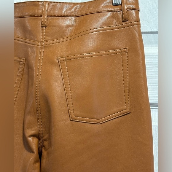 Aritzia Wilfred The Melina Pants High-waisted Vegan Leather Epicurean Brown 10 - Picture 11 of 16